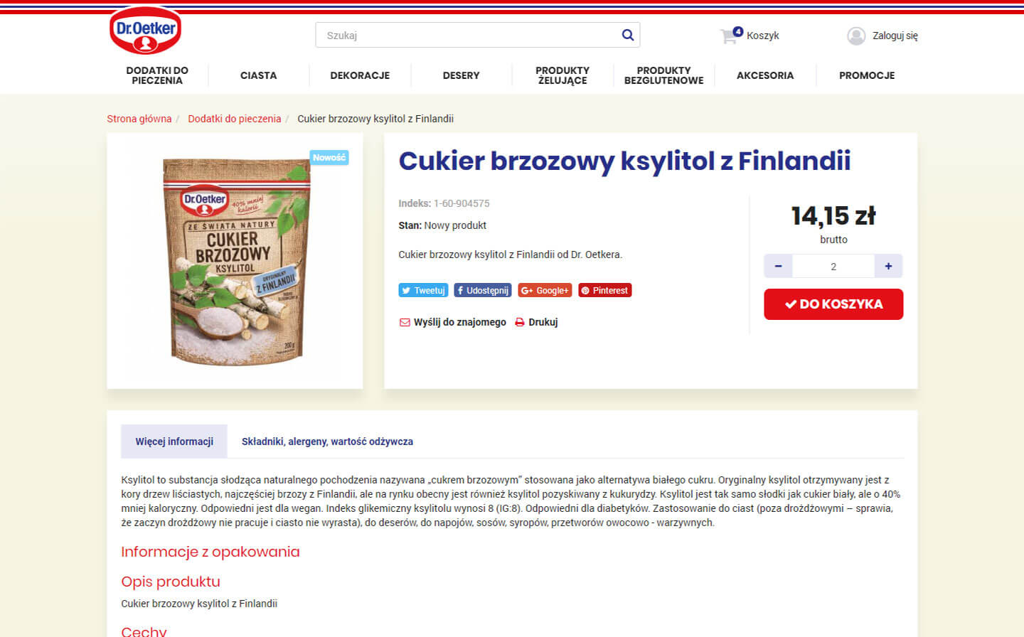 Dr.Oetker - Sklep internetowy PrestaShop 1.7