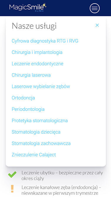 MagicSmile - Witryna internetowa mobile
