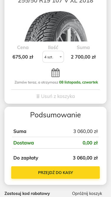 NoweOpony.pl - Sklep internetowy Magento 2 mobile